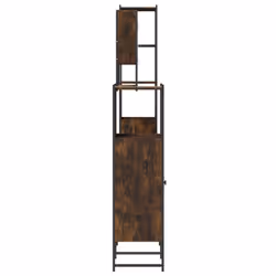 vidaXL Bathroom Furniture Set 4 Piece Sink Cabinet Smoked Oak Engineered Wood - Additional view 6