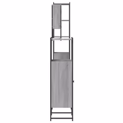 vidaXL Bathroom Furniture Set 4 Piece Sink Cabinet Grey Sonoma Engineered Wood - Additional view 6
