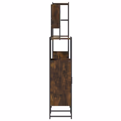 vidaXL Bathroom Furniture Set 4 Piece Sink Cabinet Smoked Oak Engineered Wood - Additional view 6
