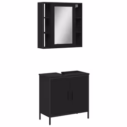 VidaXL 3214720, Black, Wood, Steel, 600 mm, 300 mm, 600 mm, 2 pc(s)