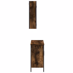 vidaXL Bathroom Furniture Set 2 Piece Sink Cabinet Smoked Oak Engineered Wood - Additional view 6