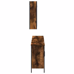 vidaXL Bathroom Cabinet Set 3 Piece Sink Cabinet Smoked Oak Engineered Wood - Additional view 6