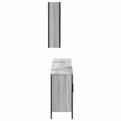 vidaXL Bathroom Cabinet Set 3 Piece Sink Cabinet Grey Sonoma Engineered Wood - Additional view 6