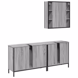 vidaXL Bathroom Cabinet Set 3 Piece Sink Cabinet Grey Sonoma Engineered Wood - Additional view 7