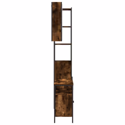 vidaXL Bathroom Cabinet Set 3 Piece Sink Cabinet Smoked Oak Engineered Wood - Additional view 6