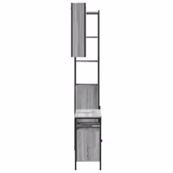 vidaXL Bathroom Cabinet Set 3 Piece Sink Cabinet Grey Sonoma Engineered Wood - Additional view 6