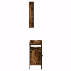 vidaXL Bathroom Furniture Set 2 Piece Sink Cabinet Brown Oak Engineered Wood - smoked oak - Additional view 6