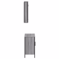 vidaXL Bathroom Furniture Set 2 Piece Storage Sink Cabinet Engineered Wood - grey sonoma - Additional view 6