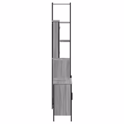 vidaXL Bathroom Furniture Set 3 Piece Sink Cabinet Grey Sonoma Engineered Wood - grey sonoma - Additional view 6