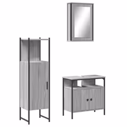 VidaXL 3214818, Grey, Oak, Wood, Steel, 330 mm, 330 mm, 1205 mm, 3 pc(s)