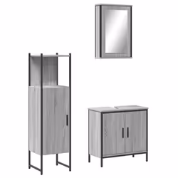 VidaXL 3214823, Grey, Oak, Wood, Steel, 330 mm, 330 mm, 1205 mm, 3 pc(s)