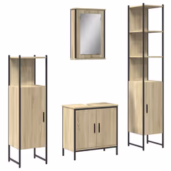 VidaXL 3214832, Oak, Wood, Steel, 330 mm, 330 mm, 1205 mm, 4 pc(s)