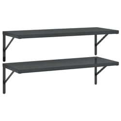 vidaXL Wall Shelves Floating Shelf Storage Shelf 2 pcs Black Stainless Steel