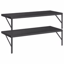 vidaXL Wall Shelves Floating Shelf Storage Shelf 2 pcs Black Stainless Steel - Additional view 6