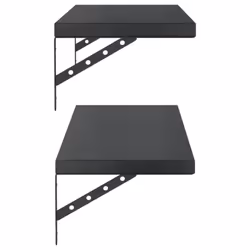 vidaXL Wall Shelves Floating Shelf Storage Shelf 2 pcs Black Stainless Steel - Additional view 5