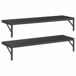 vidaXL Wall Shelves Floating Shelf Storage Shelf 2 pcs Black Stainless Steel - Additional view 6