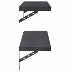vidaXL Wall Shelves Floating Shelf Storage Shelf 2 pcs Black Stainless Steel - Additional view 5