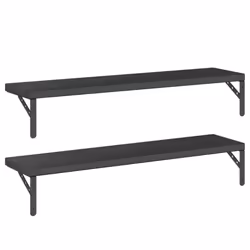 vidaXL Wall Shelves Floating Shelf Storage Shelf 2 pcs Black Stainless Steel - Additional view 6