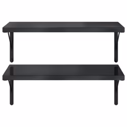 vidaXL Wall Shelves Floating Shelf Storage Shelf 2 pcs Black Stainless Steel - Additional view 4