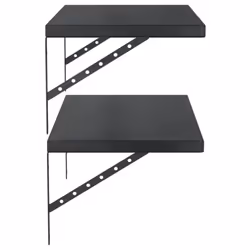 vidaXL Wall Shelves Floating Shelf Storage Shelf 2 pcs Black Stainless Steel - Additional view 5