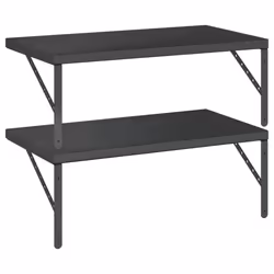 vidaXL Wall Shelves Floating Shelf Storage Shelf 2 pcs Black Stainless Steel - Additional view 6