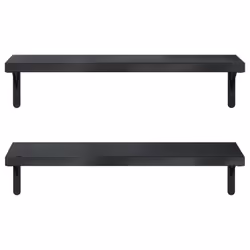 vidaXL Wall Shelves Floating Shelf Storage Shelf 2 pcs Black Stainless Steel - Additional view 4