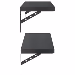 vidaXL Wall Shelves Floating Shelf Storage Shelf 2 pcs Black Stainless Steel - Additional view 5