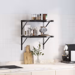 vidaXL Wall Shelves Floating Shelf Storage Shelf 2 pcs Black Stainless Steel