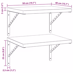 vidaXL Wall Shelves Floating Shelf Storage Shelf 2 pcs Black Stainless Steel