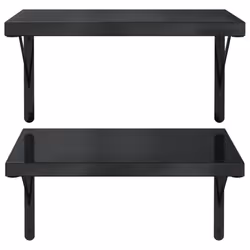 vidaXL Wall Shelves Floating Shelf Storage Shelf 2 pcs Black Stainless Steel - Additional view 4