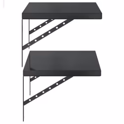 vidaXL Wall Shelves Floating Shelf Storage Shelf 2 pcs Black Stainless Steel - Additional view 5