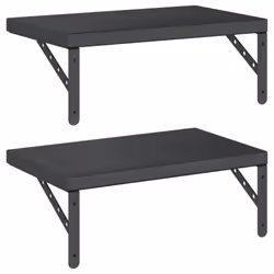 vidaXL Wall Shelves Floating Shelf Storage Shelf 2 pcs Black Stainless Steel - Additional view 6
