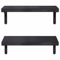 vidaXL Wall Shelves Floating Shelf Storage Shelf 2 pcs Black Stainless Steel - Additional view 4