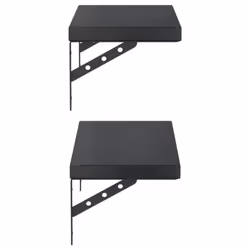 vidaXL Wall Shelves Floating Shelf Storage Shelf 2 pcs Black Stainless Steel - Additional view 5