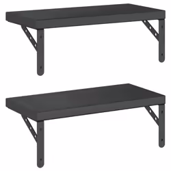 vidaXL Wall Shelves Floating Shelf Storage Shelf 2 pcs Black Stainless Steel - Additional view 6
