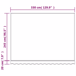 vidaXL Awning Top Sunshade Canvas Sunflower Canopy Top Replacement Fabric - red and white, 350 x 250 cm