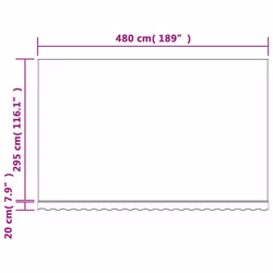 vidaXL Awning Top Sunshade Canvas Sunflower Canopy Top Replacement Fabric - red and white, 500 x 300 cm