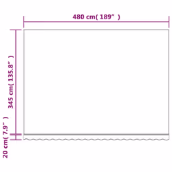 vidaXL Awning Top Sunshade Canvas Sunflower Canopy Top Replacement Fabric - red and white, 500 x 350 cm
