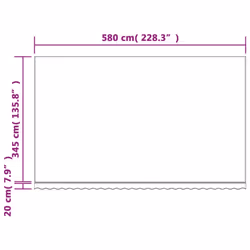 vidaXL Awning Top Sunshade Canvas Sunflower Canopy Top Replacement Fabric - red and white, 600 x 350 cm