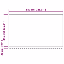 vidaXL Awning Top Sunshade Canvas Sunflower Canopy Top Replacement Fabric - orange and black, 600 x 350 cm
