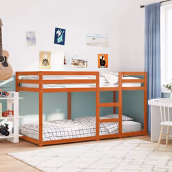 vidaXL Bunk Bed Kids Children Twin Sleeper Wax Brown 75x190 cm Solid Wood Pine - Additional view 2