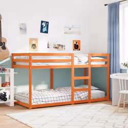 vidaXL Bunk Bed Bedroom Kids Bed Frame Children Twin Sleeper Solid Wood Pine - 90 x 200 cm - Additional view 2