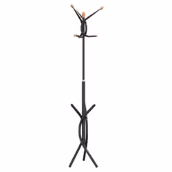 vidaXL Coat Stand Coat Rack Clothes Stand Coat Hanger Black Powder-coated Iron - Additional view 4