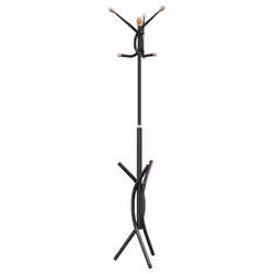 vidaXL Coat Stand Coat Rack Clothes Stand Coat Hanger Black Powder-coated Iron - Additional view 5