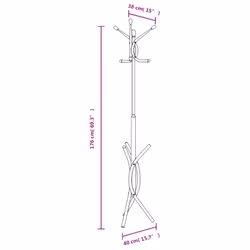 vidaXL Coat Stand Coat Rack Clothes Stand Coat Hanger Black Powder-coated Iron - Additional view 7