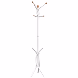 vidaXL Coat Stand Coat Rack Clothes Stand Coat Hanger White Powder-coated Iron - Additional view 4