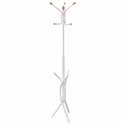 vidaXL Coat Stand Coat Rack Clothes Stand Coat Hanger White Powder-coated Iron - Additional view 5