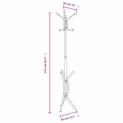 vidaXL Coat Stand Coat Rack Clothes Stand Coat Hanger White Powder-coated Iron - Additional view 7
