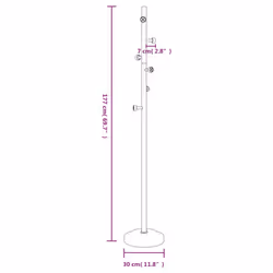vidaXL Coat Stand Coat Rack Clothes Stand Coat Hanger Black Powder-coated Iron - Additional view 7