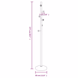 vidaXL Coat Stand Coat Rack Clothes Stand Coat Hanger White Powder-coated Iron - Additional view 7